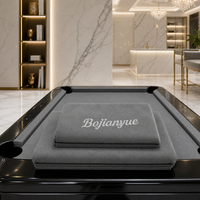 Tissu de rechapage pour table de billard avec 6 bandes de coussin prédécoupées et points de visée argentés pour rail
