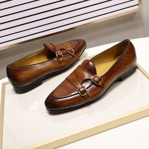Chaussures habillées de luxe pour hommes en cuir de vachette, à boucle moine, pour mariage, soirée, bureau et affaires - Product Image 3
