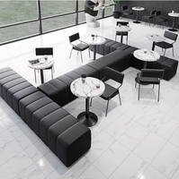 Café de luxe moderne et léger Cabine de canapé Table à manger Table et chaise commerciales Ensemble meubles d'usine de négociation Foshan