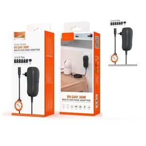 Caricabatterie - caricatore per cellulare da 36W, include 6 connettori, cavo da 1,2m, materiale resistente e facile da usare. - Product Image 1