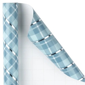 Custom Eco-Friendly Recyclable Plaid <b>Pattern</b> Metallized <b>Paper</b> Roll Double Side Coated PE Waterproof for Gift Craft Offset - Product Image 2