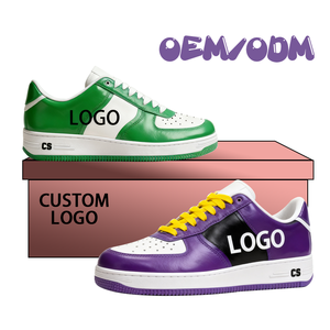 Custom Logo Leather Lace Up Sneakers Low Top Walking <b>Shoes</b> Breathable Mesh Lining Rubber Sole OEM ODM - Product Image 2