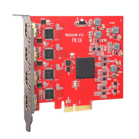 Tarjeta de Captura de Video TBS6314R 4K con 4 Entradas HDCP 1.4, Interfaz PCIe, 1080p60, para Cámara, Juegos, Grabación TS, Transmisión en Vivo, Compatible con Intel I7