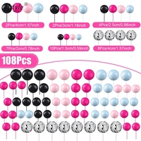 108 pièces couleurs gracieuses boules Topper gâteau ballons Cupcake Topper bricolage mousse gâteau boules cuisson mariage anniversaire anniversaire décor