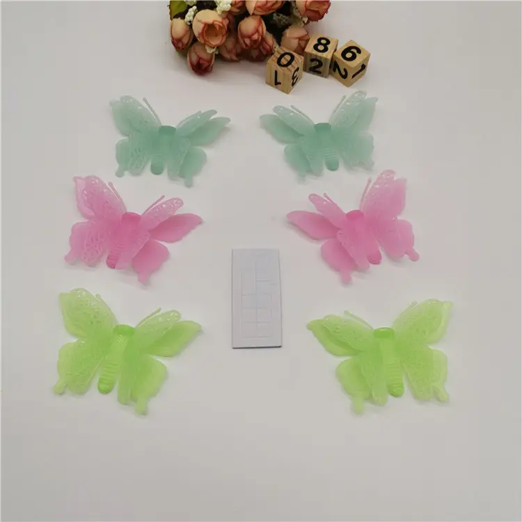 Fluorescent Kids Room 8CM*5CM Plastic Night Glowing Butterfly Wall Decals