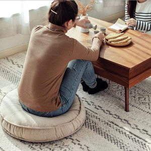 Coussin <span class=keywords><strong>de</strong></span> <span class=keywords><strong>méditation</strong></span> rond tissé <span class=keywords><strong>de</strong></span> couleur unie sur mesure avec support lombaire pour le lit, le sommeil et le salon - Product Image 2