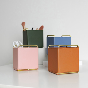 Multifunction PU Leather Standing Makeup Cosmetics Brush Pen Pencil Holder