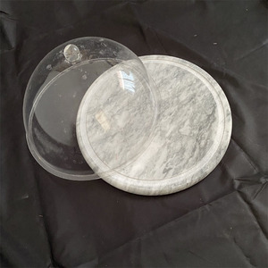 <span class=keywords><strong>Plateau</strong></span> présentoir pain Dessert, céramique marbre noir, plats de présentation de gâteaux et desserts, avec couvercle en verre, tasse support à gâteaux, <span class=keywords><strong>plateau</strong></span> de <span class=keywords><strong>service</strong></span> pour le mariage - Product Image 2