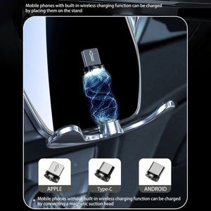 Support de téléphone magnétique pour voiture avec logo personnalisé, fixation sur grille d'aération, support de téléphone portable pour voiture avec charge sans fil - Product Image 6