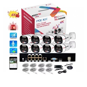Caméra de sécurité CCTV 4K avec capture de visage IA, boîtier métallique, 8 canaux PoE, 5MP, alarme bidirectionnelle avec double clignotement, audio bidirectionnel - Product Image 1