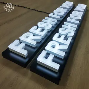 Word Letter Signage 3d Led illuminato Digital Door Sign lettere anteriori e retroilluminate illuminazione 3D acrilico Led Channel Letters Signage