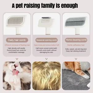 3-In-1 <b>Pet</b> Grooming <b>Brush</b> Kit For Cats Multifunctional Shedding Comb Gentle On Hands Plastic Design - Product Image 6