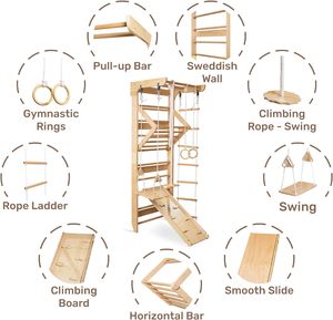 Lm Trẻ Em Trẻ Em Của Leo Núi Tường, Trong Nhà Bằng Gỗ Leo Khung Gỗ Thang Tường Thanh Thụy Điển Tường Thang Nhà Phòng Tập Thể Dục Cho Trẻ Em - Product Image 2
