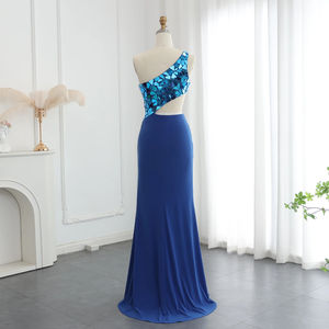 Jancember SZ060 robes de soirée sexy à paillettes fendues à une épaule - Product Image 3