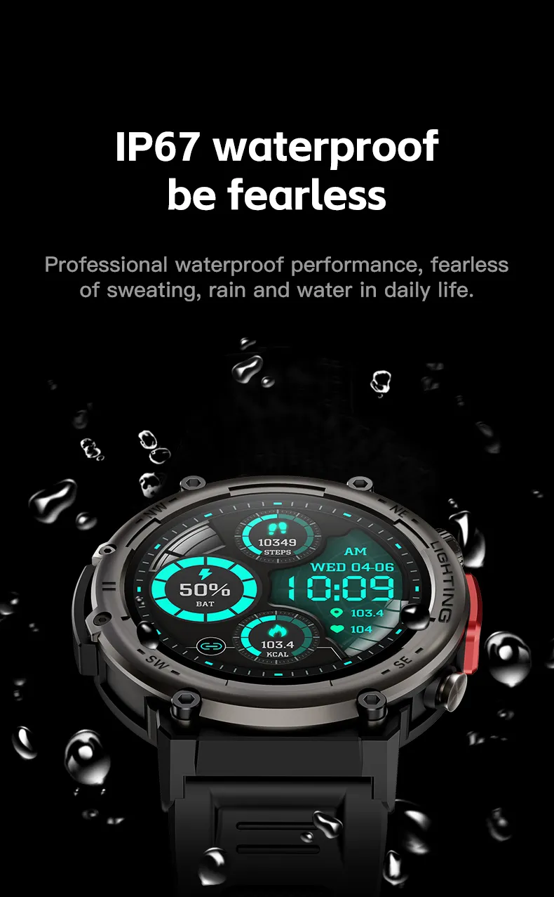 New Arrival Smartwatch Heart Rate Monitor fitcloudpro không thấm nước IP67 Đèn pin ngoài trời ánh sáng thông minh đồng hồ điện thoại