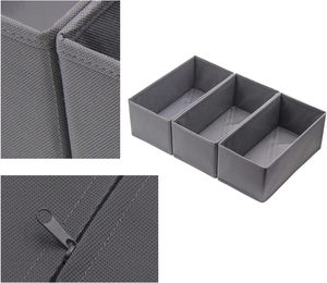Lot de 3 séparateurs de tiroirs gris pour <span class=keywords><strong>sous</strong></span>-vêtements, chaussettes et <span class=keywords><strong>sous</strong></span>-vêtements, bacs de rangement en tissu non tissé. - Product Image 4