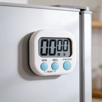 Minuteur de cuisine numérique magnétique en plastique ABS, chronomètre multifonctionnel pour la gestion du temps, compte à rebours pour la cuisine, la pâtisserie, l'étude, les sports