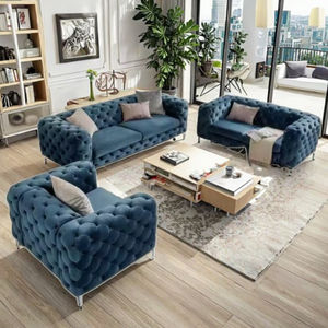 أرائك بالجملة من مصنع الصين بمقعدين إلى ثلاثة مقاعد، أريكة فاخرة لغرفة المعيشة، طقم أريكة من المخمل الأخضر، أثاث للمنزل - Product Image 2