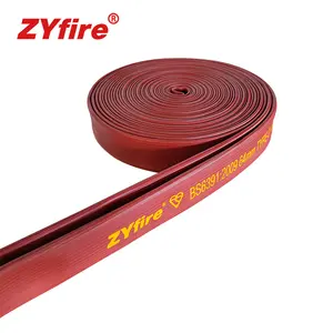 ZYfire aksesoris peralatan pemadam kebakaran 1.5 inci NBR tertutup BS6391 disetujui layflat selang air api untuk pemadam kebakaran
