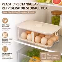 Magnifique boîte de conservation alimentaire en plastique, grande, hermétique, rectangulaire, de qualité alimentaire, pour réfrigérateur et congélateur.