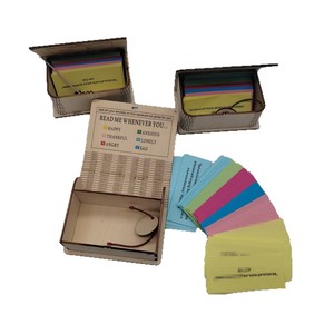 Caja de Tarjetas de Energía Positiva Hecha a Mano, Frases Inspiradoras en Inglés, Almacenamiento Portátil, Regalo Creativo y Cultural, 20 cm x 20 cm, Rojo Rosa - Product Image 5