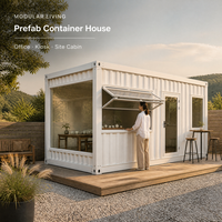 Kiosque mobile de 20 pieds à structure en acier démontable avec comptoir pour stand de marché, maisons conteneurs démontables