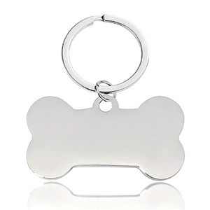 Porte-clés <span class=keywords><strong>mousqueton</strong></span> personnalisé en acier inoxydable vierge, forme os de chien, résistant, avec gravure pour identification d'animal de compagnie - Product Image 5