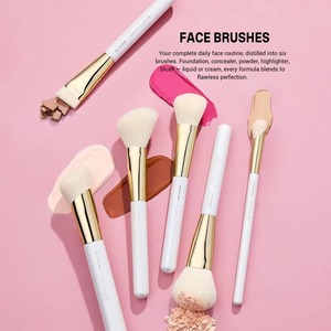 Ensemble de 15 pinceaux professionnels pour maquillage des ongles, synthétiques, doux, blancs, scintillants, manche en bois, pour fond de teint, contour, anticernes, fard à paupières T518 - Product Image 1