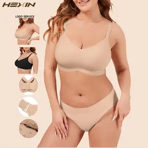 ब्रा HEXIN 2022 एस-3xl स्लिम रानी आकार नग्न वाइड पट्टियाँ लिफ्ट महिलाओं सेक्सी ब्रा और संक्षिप्त सेट पुश अप शरीर को आकार देने ब्रा संक्षिप्त सेट