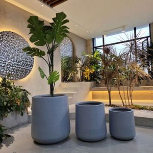 Macetas Grandes de Cemento al por Mayor, Redondas, Estilo Nórdico, para Plantas Artificiales de Exterior - Product Image 5