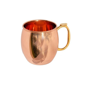 Tasse en cuivre à bas prix avec poignée en laiton fini brillant tasse en cuivre conçue à la mode à vendre par les exportateurs - Product Image 2