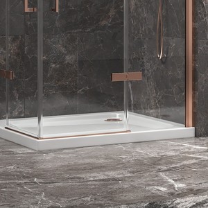 Porte Doccia Senza Telaio Kamalu Moderne Oro Rosa 120x130 con Cerniere, Box Doccia in Vetro da 10mm per Bagni di Hotel - KT1000GR - Product Image 5