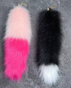 フェイクファーキーチェーン40cmフェイクフォックスファーテールキーチェーンふわふわフォックスファーテール装飾アクセサリー - Product Image 5