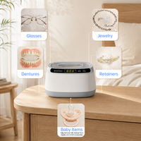 Nettoyeur ultrasonique électrique domestique pour bijoux, montres, lunettes, prothèses dentaires - Machine de nettoyage en profondeur portable pour usage extérieur, vente en gros