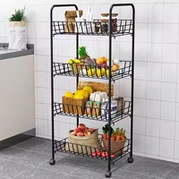SER Promotion Chariot de Rangement de Cuisine Rotatif à 360 Degrés, Étagère Multi-Niveaux pour Fruits et Légumes, Chariot de Rangement High-Tech