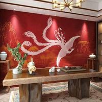 Nouveaux panneaux muraux de style chinois pour la décoration intérieure, papier peint artistique Koi & Cheval Rouge, décoration 3D pour la maison