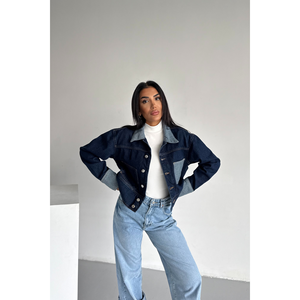 Chaqueta vaquera para mujer, color índigo, con botones al frente, bolsillos y cuello, talla S - Product Image 6