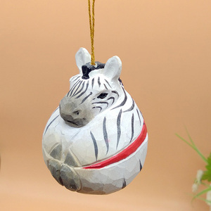 Artigianato in legno animali selvatici giraffa elefante decorazione natalizia legno albero di natale appesa ornamento - Product Image 4