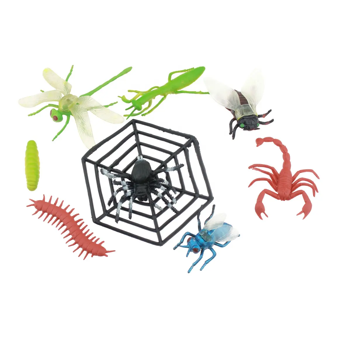 Brinquedo centipede de dragonfly aranha realista, inseto de plástico para crianças, preço baixo