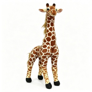 Realistic <b>Giraffe</b> <b>Plush</b> Toy, Standing Safari Animal Stuffed Animal with Patterned Fur, Long Neck & Mane - Product Image 2