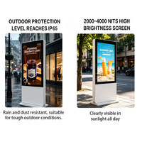 Affichage numérique extérieur étanche IP65 de 55 pouces, 25000 nits, lisible en plein soleil, panneau BOE anti-reflet, écran LCD publicitaire 4K