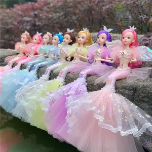 Colorful Mermaid Doll Girl Toy Princess Kids Birthday Gift Cartoon Costume Dress Up Toys
