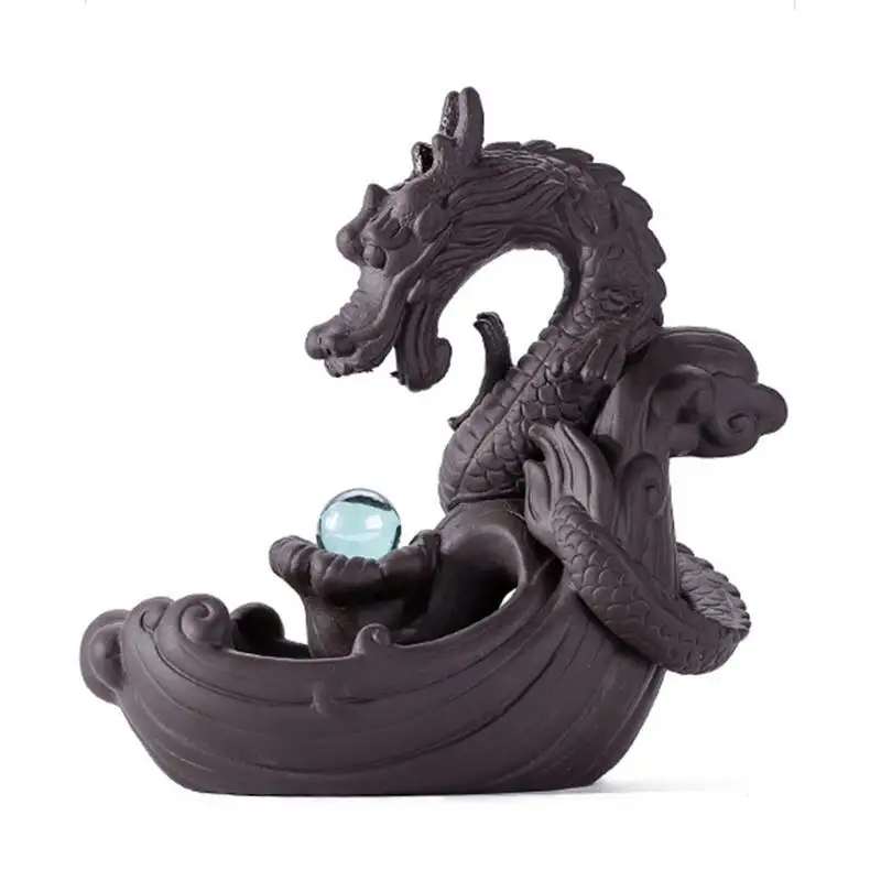 Dragon ceramic waterfall backflow incense burner cones will ball