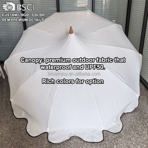 Sombrilla de <span class=keywords><strong>Patio</strong></span> Grande de Lujo, Blanca, con Poste de Aluminio de 8 pies, Tela de Poliéster Premium, Tipo Pagoda, para <span class=keywords><strong>Patio</strong></span>, Piscina, Hotel, Bodas y Eventos - Product Image 5