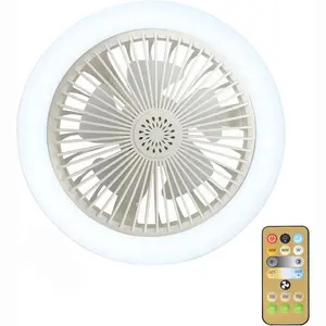 Simples Ventilador Moderno Lustre Invisível Ventilador De Teto Luz Sala De Estar Luz Decorativa Luxo Luminosa LED Body Lamp Store Switch