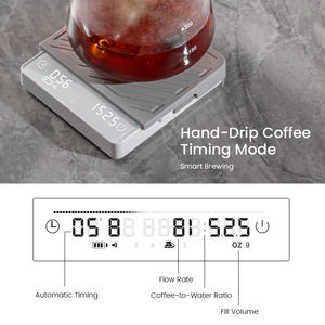 2kg/0.3g Visualized Real Time Brew Metrics with Unmatched Value 4 in 1 Modes Pour Over <b>Mini</b> Smart Coffee Scale with Timer - Product Image 3