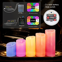 Bougies LED scintillantes sans flamme, à piles, en forme de pilier, avec télécommande DMX pour mariages et fêtes