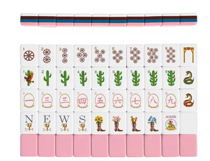 Set da Gioco Mahjong Western Rosa con Tessere Incise di Sweet <span class=keywords><strong>Jojo</strong></span> Designs, Borsa da Viaggio in Acrilico a 4 Strati - Product Image 1