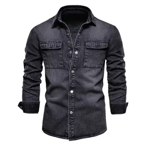 Camisa jeans masculina de primavera, fantasia, jaqueta jeans para homens, blusa, top, lavado, novo, 2022