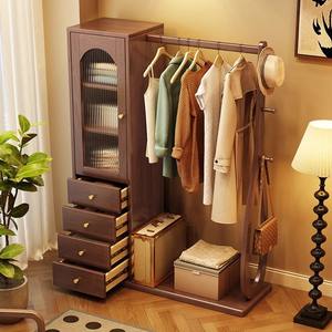 <span class=keywords><strong>Perchero</strong></span> de Madera Maciza de Estilo Chino Moderno <span class=keywords><strong>con</strong></span> Cajones, Mueble de Almacenamiento Integrado de Gran Capacidad para Dormitorio - Product Image 2